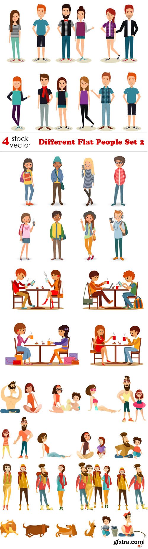 Vectors - Different Flat People Set 2