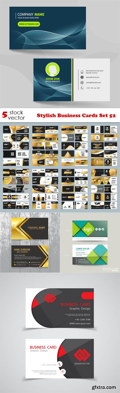 Vectors - Stylish Business Cards Set 52