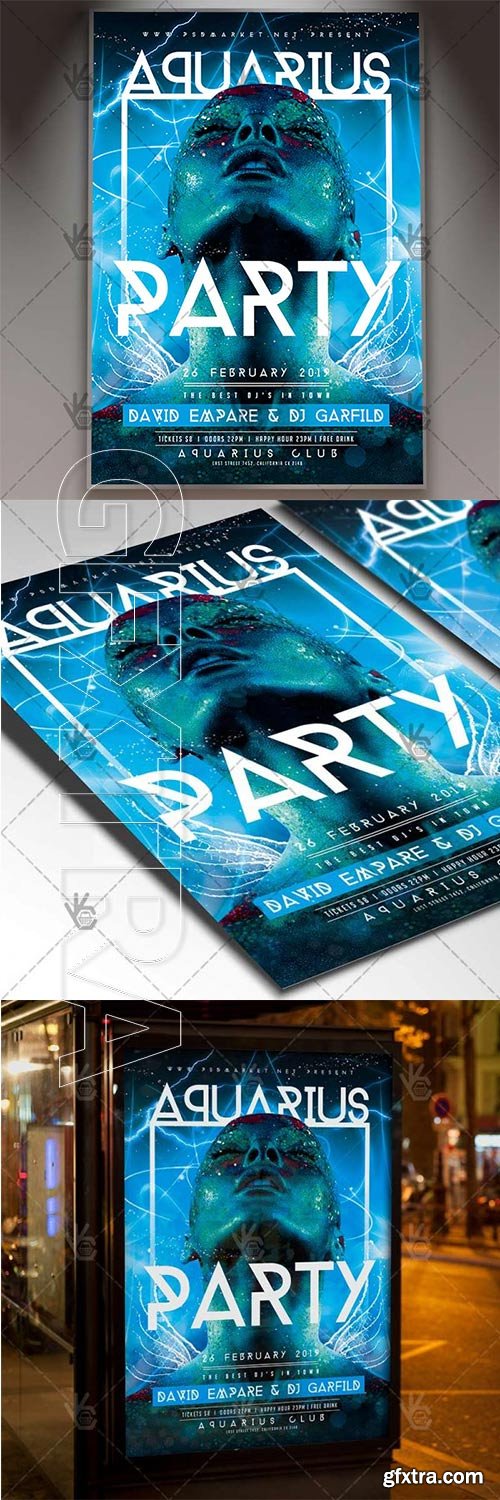 Aquarius Party – Club Flyer PSD Template