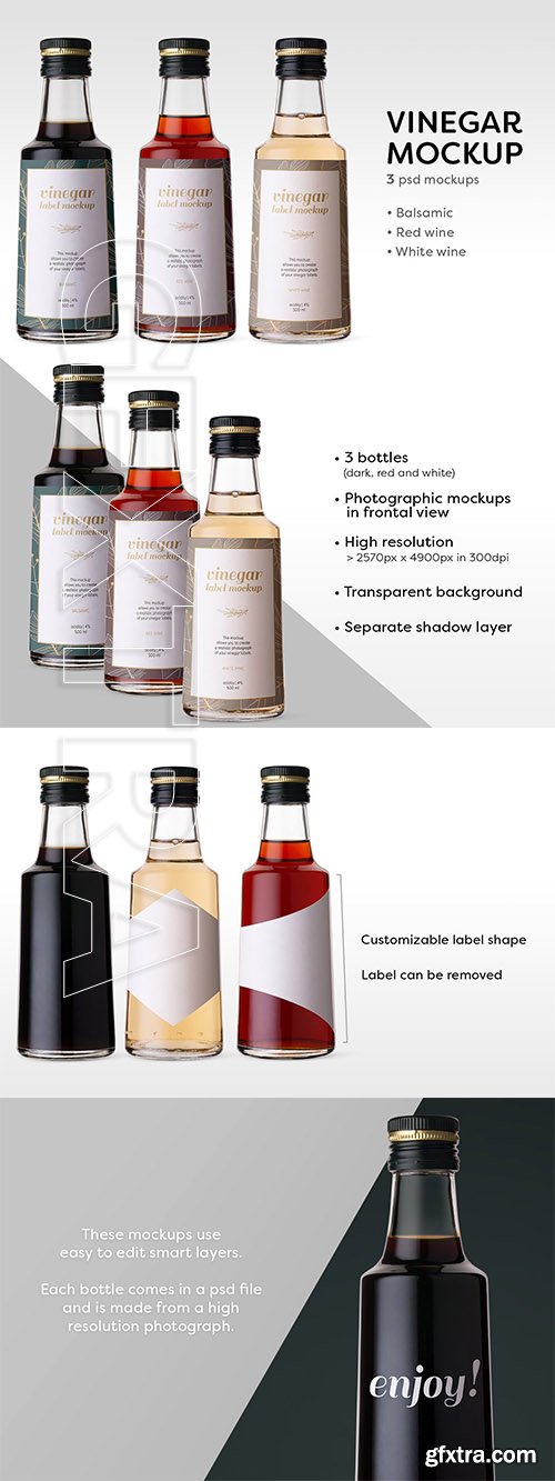 CreativeMarket - Vinegar Bottles Mockup 3528397