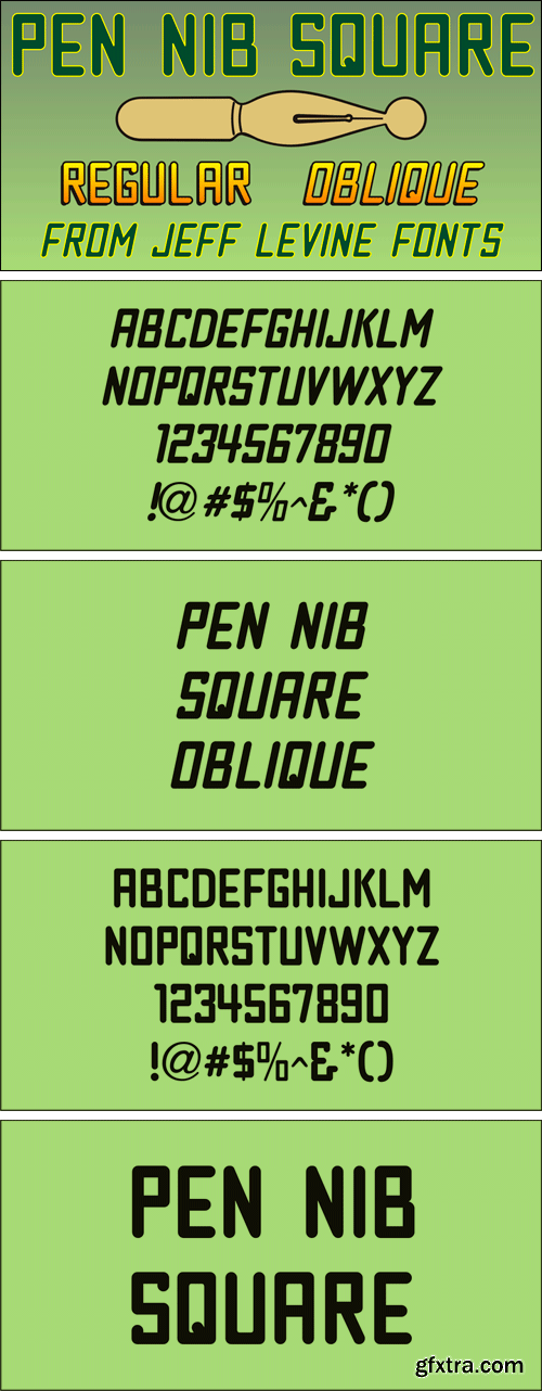 Pen Nib Square JNL Font