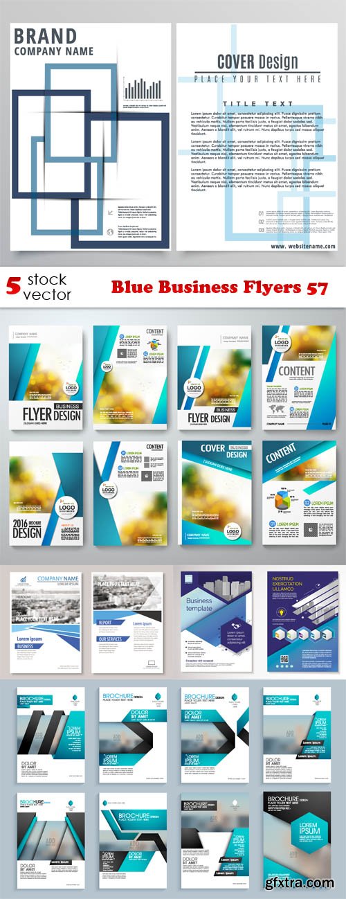 Vectors - Blue Business Flyers 57