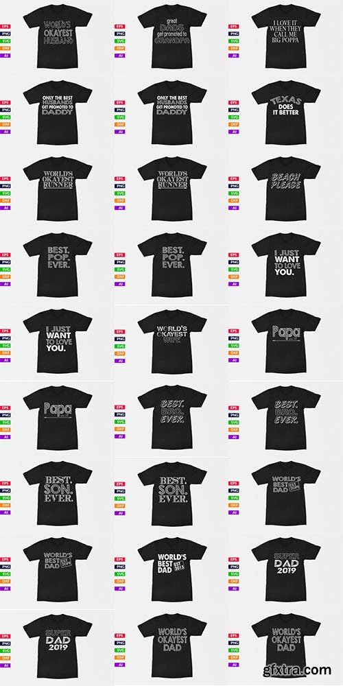 CreativeMarket 300 Papa T-Shirt Designs Bundle 3621116