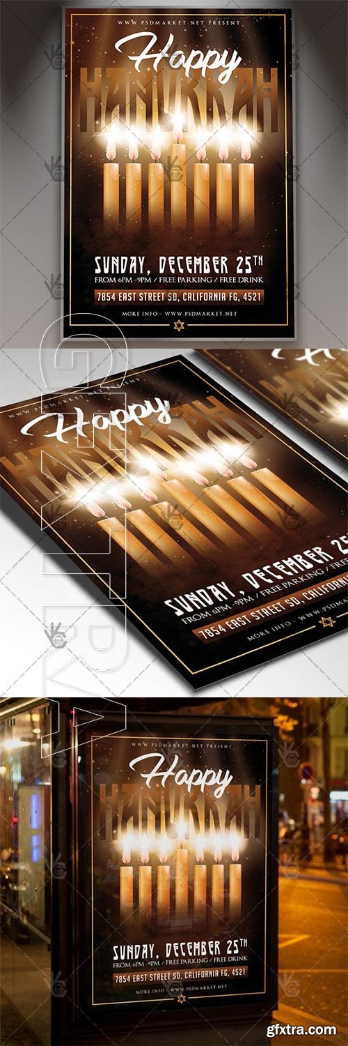 Hanukkah Celebration – Winter Flyer PSD Template