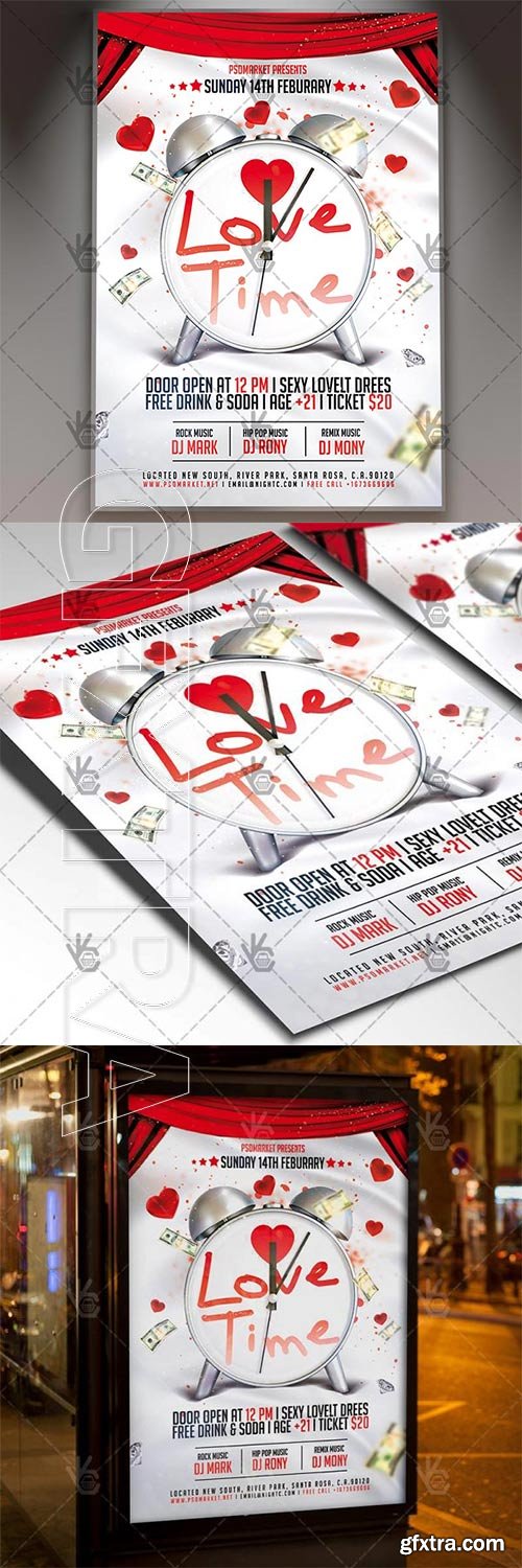 Love Time – Valentines Flyer PSD Template