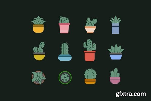 12 Succulent Icons