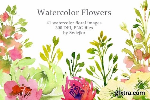 Watercolor Country Flowers