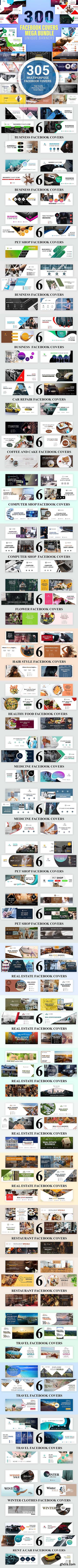 CreativeMarket - Facebook Covers Mega Bundle 3696018