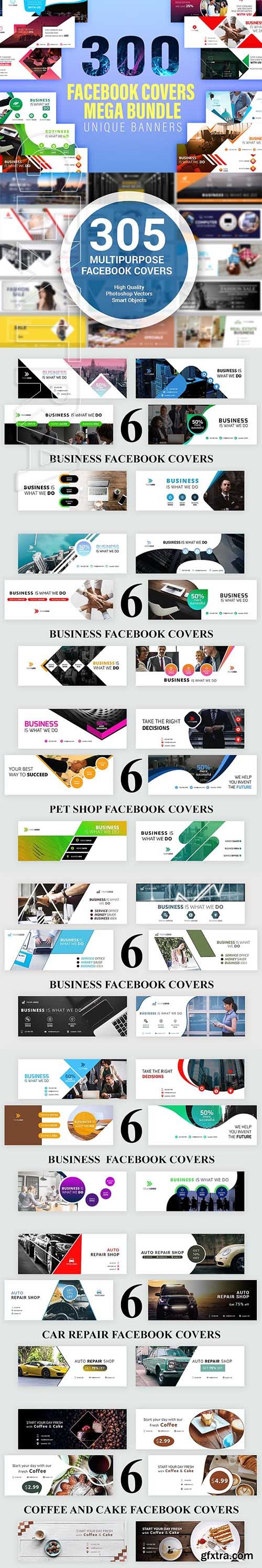 CreativeMarket - Facebook Covers Mega Bundle 3696018