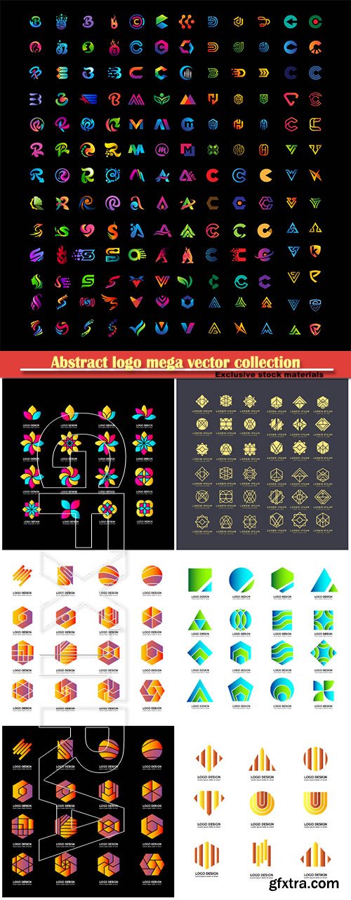 Abstract logo mega vector collection