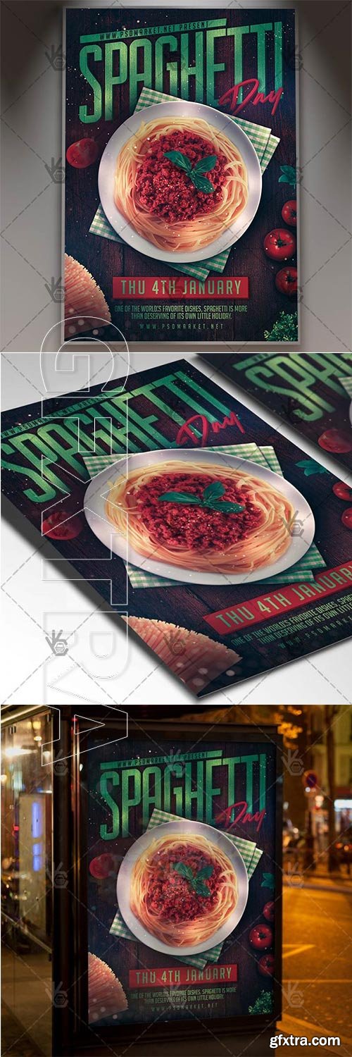 National Spaghetti Day – American Flyer PSD Template