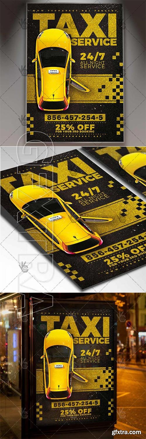 Taxi Cab Service – Business Flyer PSD Template