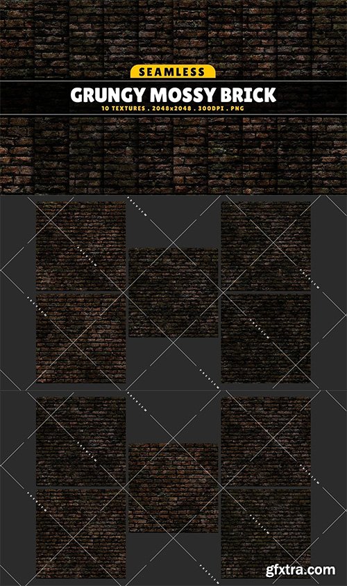 Cgtrader - Texture Pack Seamless Grungy Mossy Brick Vol 01 Texture