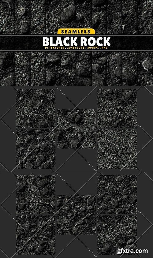 Cgtrader - Texture Pack Seamless Black Rock Vol 01 Texture