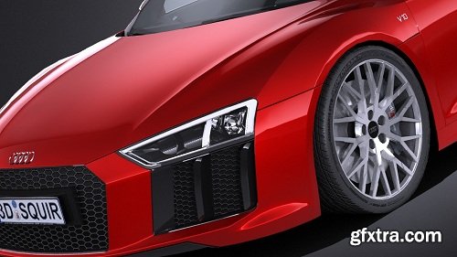 Audi R8 V10 Plus 2016 3d Model