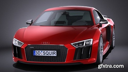 Audi R8 V10 Plus 2016 3d Model