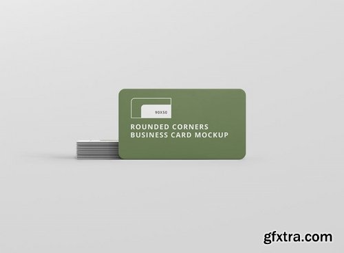 Business Card Mockup Stack 90x50 Round Corners