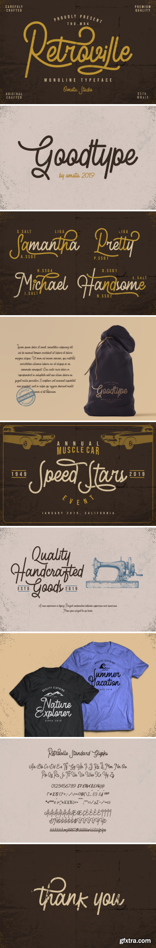 CM - Retroville - Monoline Script Font 242676