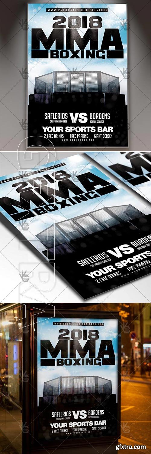 MMA Boxing – Sport Flyer PSD Template