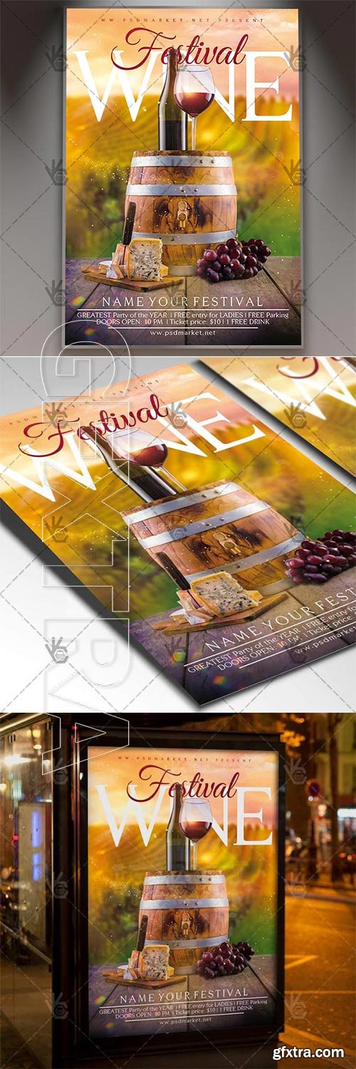 Wine Festival – Business Flyer PSD Template