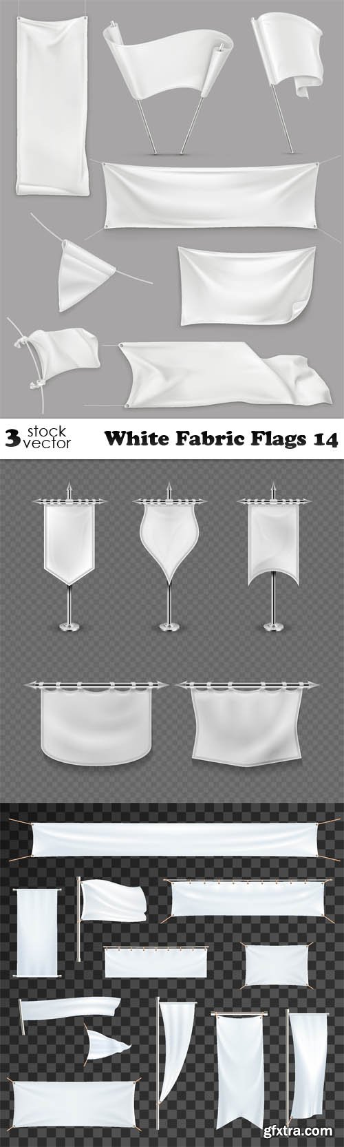 Vectors - White Fabric Flags 14