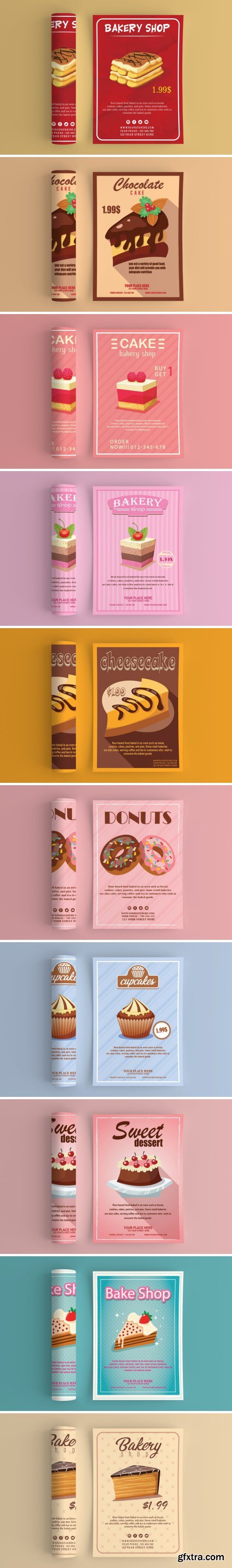 Bakery Food Flyer Template Bundle