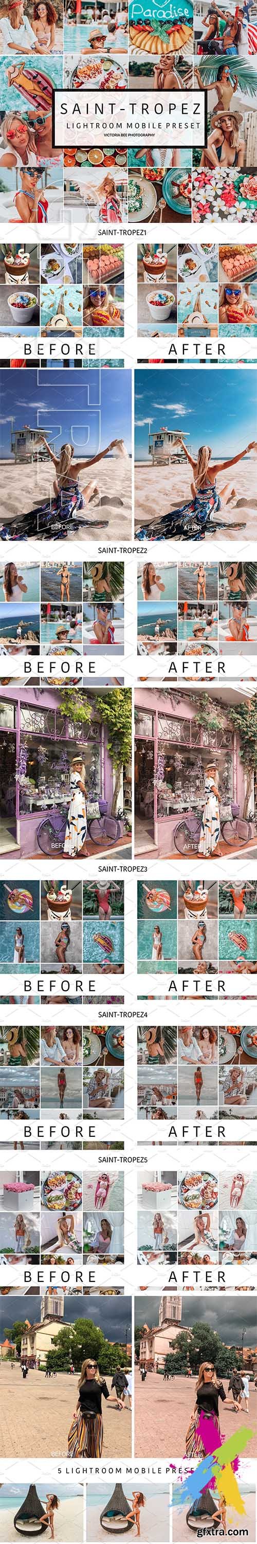 CreativeMarket - 5 Mobile Presets SAINT-TROPEZ 3677332