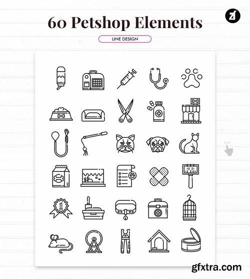 60 Petshop and pet elements