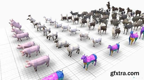 Cgtrader - Farm Animals Pack Low-poly 3D model