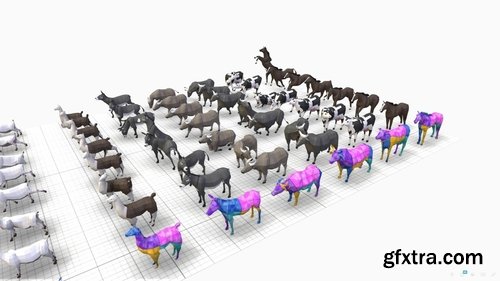 Cgtrader - Farm Animals Pack Low-poly 3D model