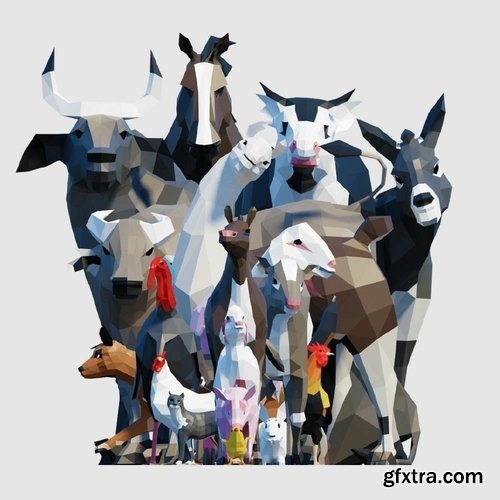 Cgtrader - Farm Animals Pack Low-poly 3D model