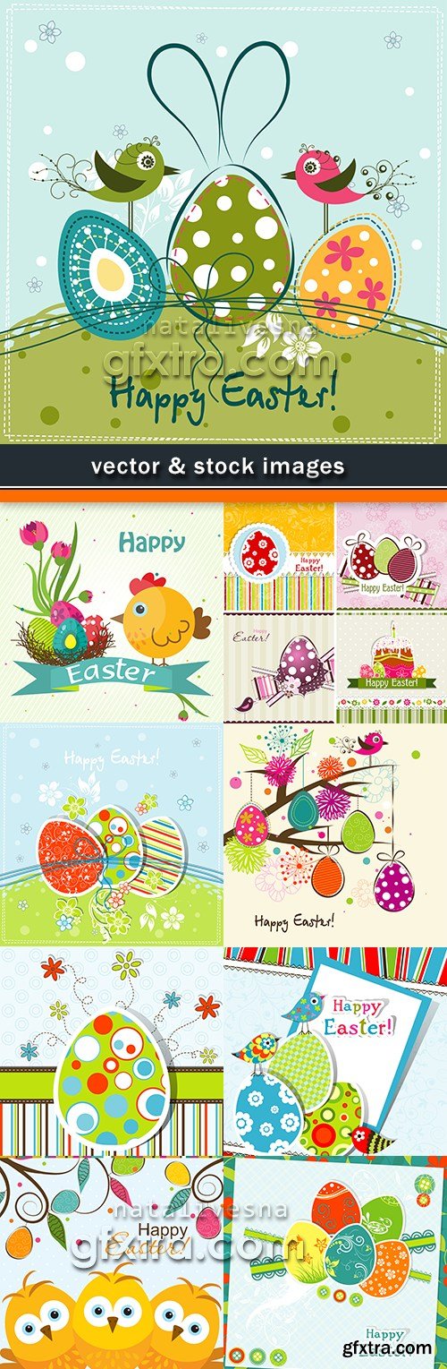 Happy Easter decorative illustration design elements 14