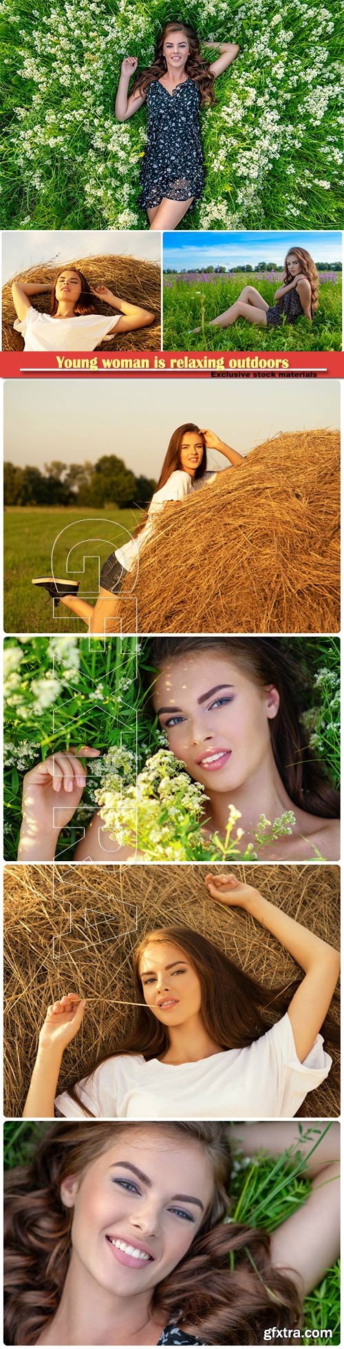 Young woman is relaxing outdoors