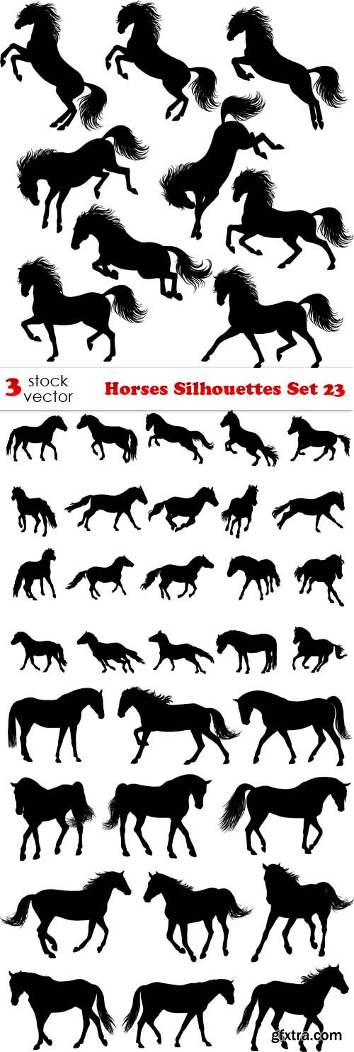 Vectors - Horses Silhouettes Set 23