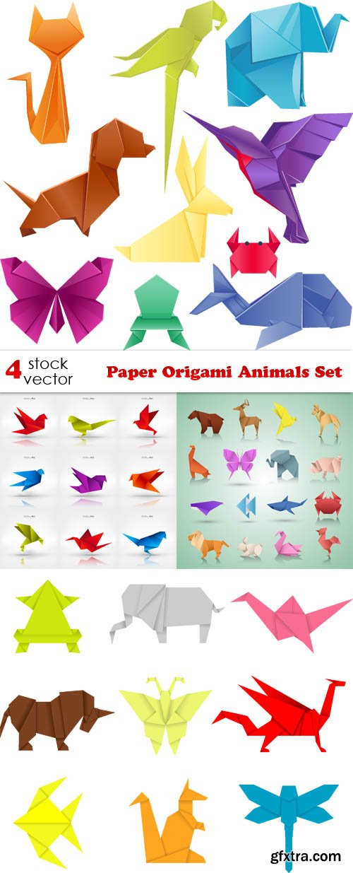 Vectors - Paper Origami Animals Set