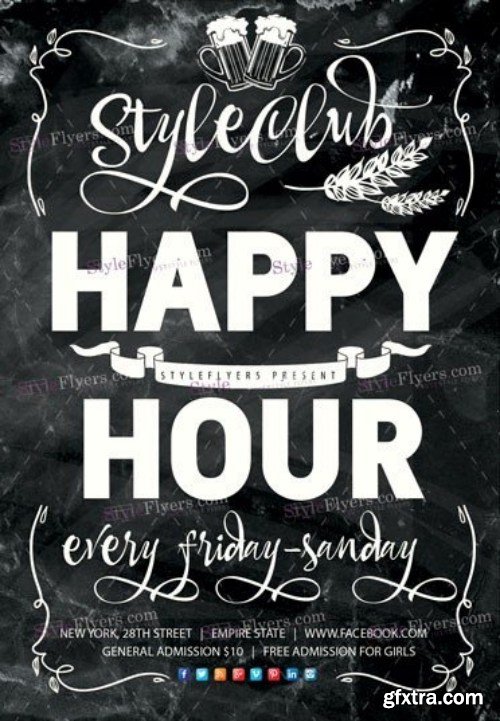 Happy Hour PSD Flyer Template