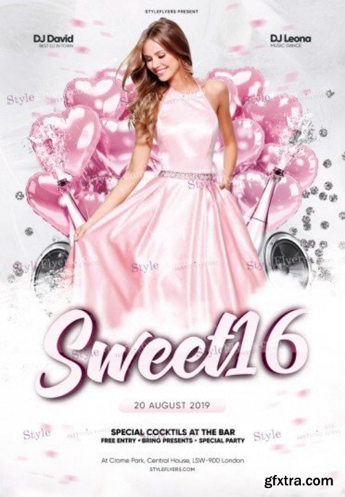 Sweet 16 PSD Flyer Template