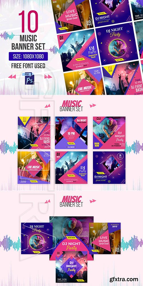 CreativeMarket - 10 Music Banner Set 3673909