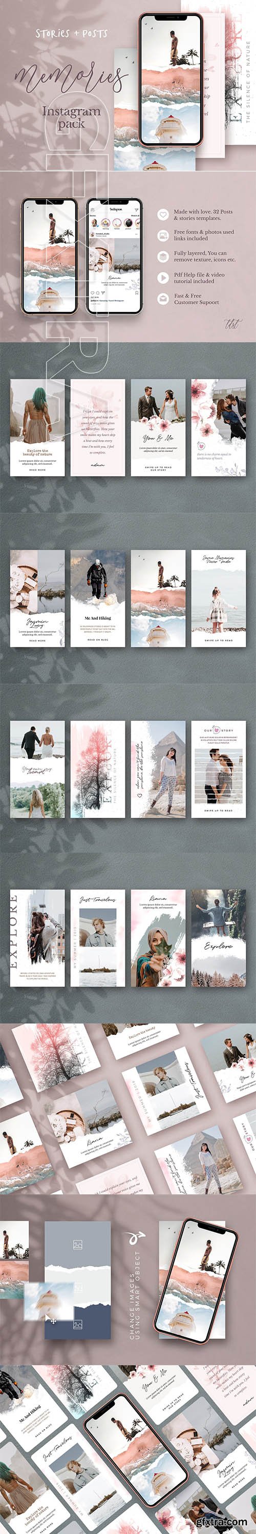 CreativeMarket - Memories Instagram Pack 3652489