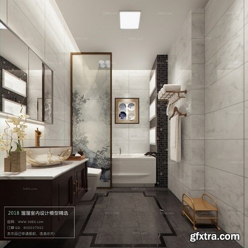 Modern Bathroom Interior Scene 10