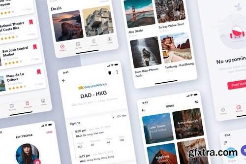 Travel & ticket Booking App UI Kit