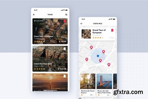 Travel & ticket Booking App UI Kit