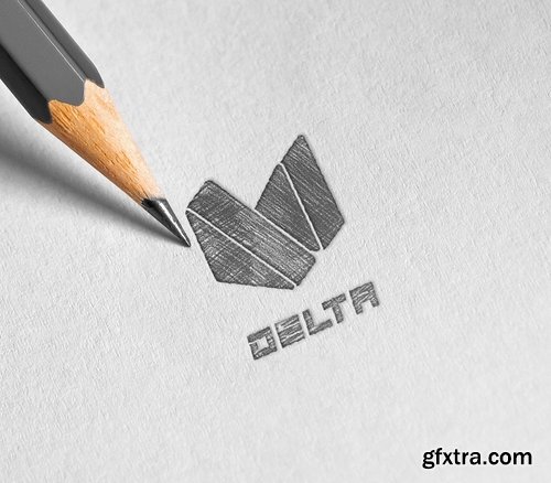 Isometric Triangles Logo – Abstract M Letter