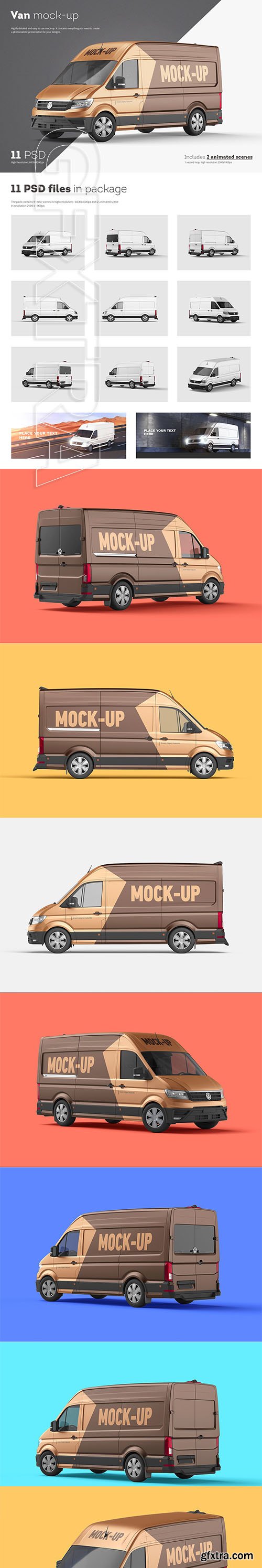 CreativeMarket - Cargo Van Mockup Set 3622589