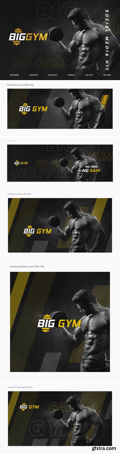 Gym & Personal Fitness Trainer – Social Media Kit