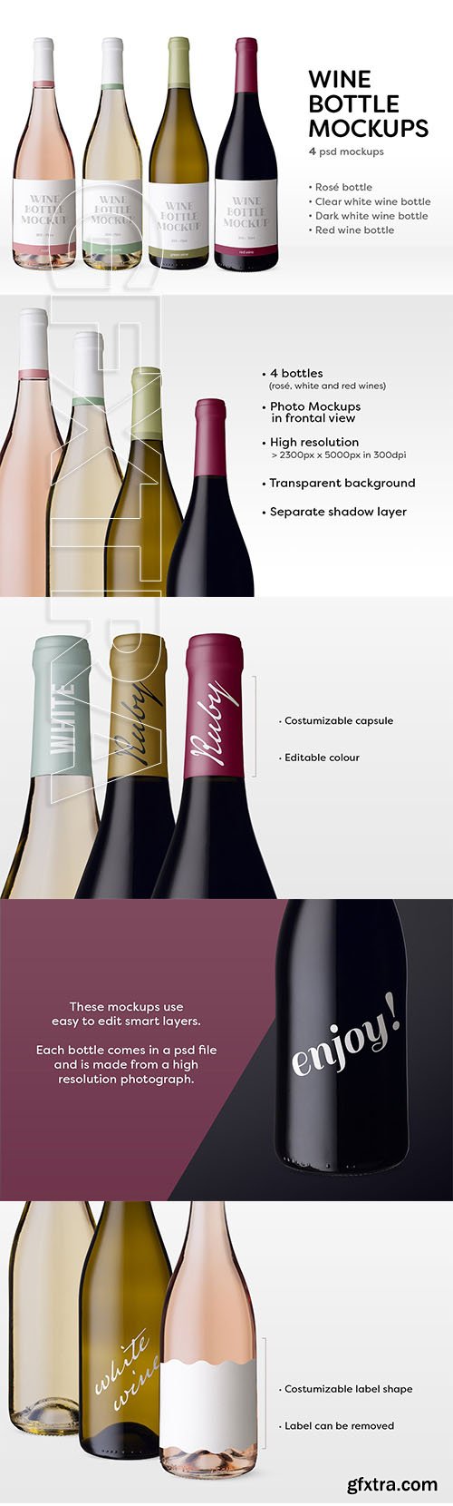 CreativeMarket - Wine Bottle Mockups 3535796