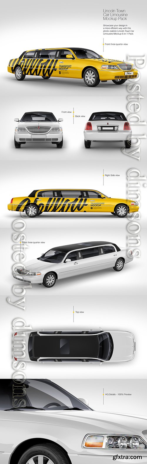 Lincoln Town Car Limousine Mockup Pack