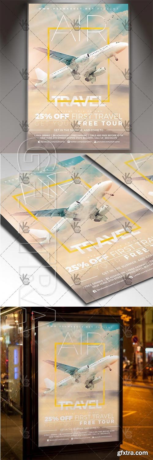 Air Travel – Seasonal Flyer PSD Template