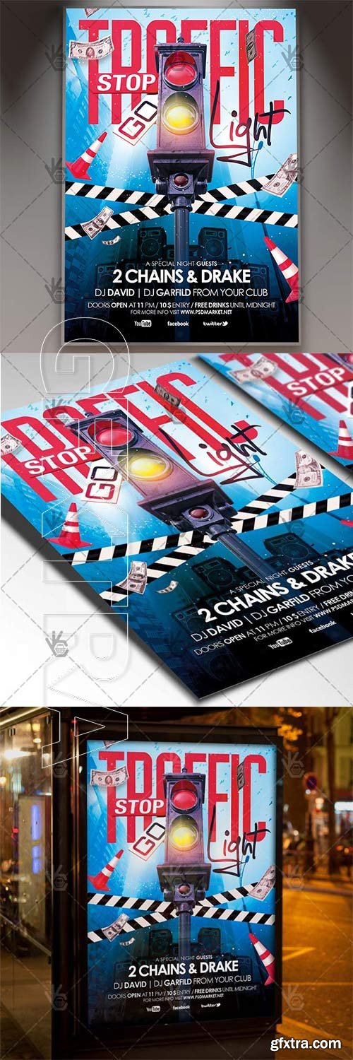 Traffic Light Party – Club Flyer PSD Template