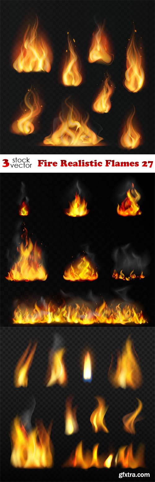 Vectors - Fire Realistic Flames 27